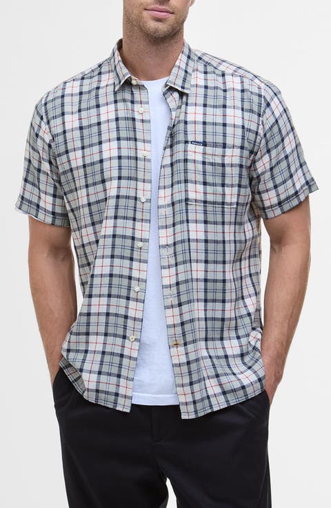 Midfield Tartan Summerfit Short Sleeve Button-Up Shirt