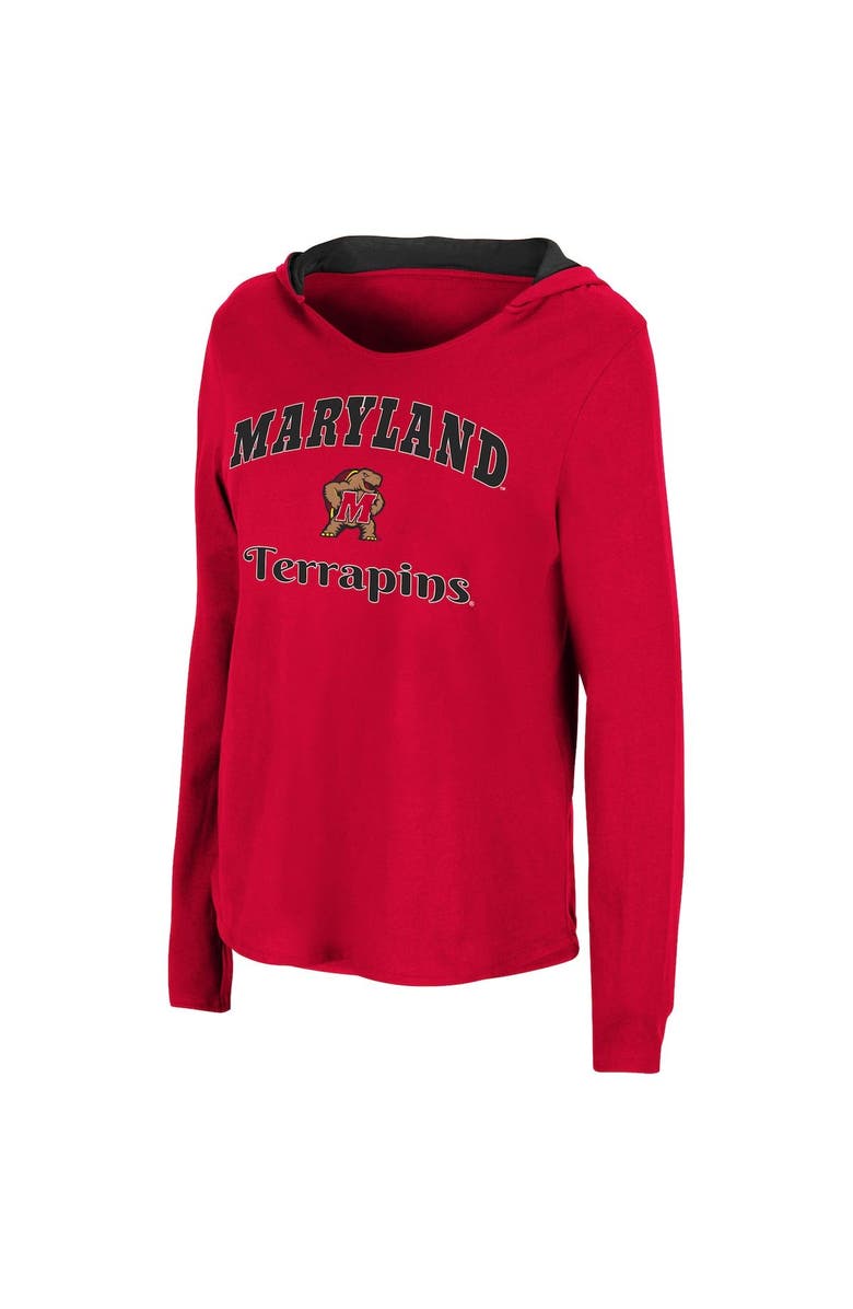 COLOSSEUM Women's Colosseum Red Maryland Terrapins Catalina Hoodie Long Sleeve T-Shirt, Alternate, color, 
