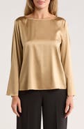 Eileen Fisher Bateau Neck Silk Blend Top