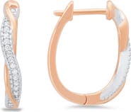 Queen Jewels Two-Tone Cubic Zirconia Swirl Hoop Earrings
