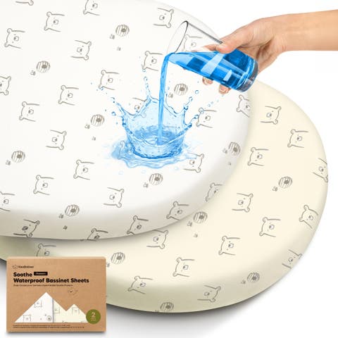 2-Pack Soothe [Protect+] Waterproof Bassinet Sheets