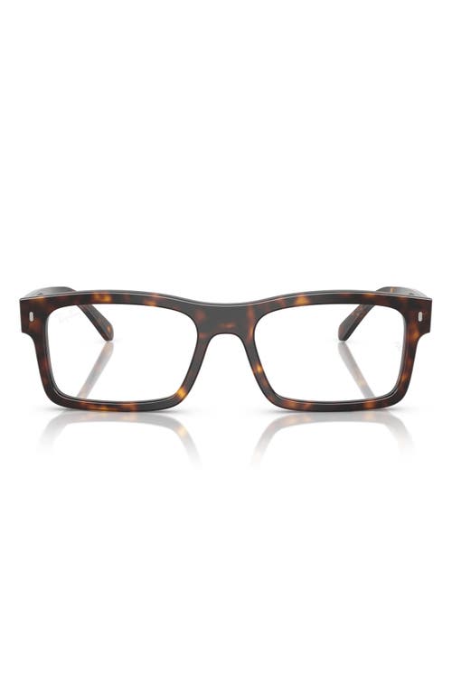Ray Ban Ray-ban 56mm Rectangle Optical Glasses In Havana