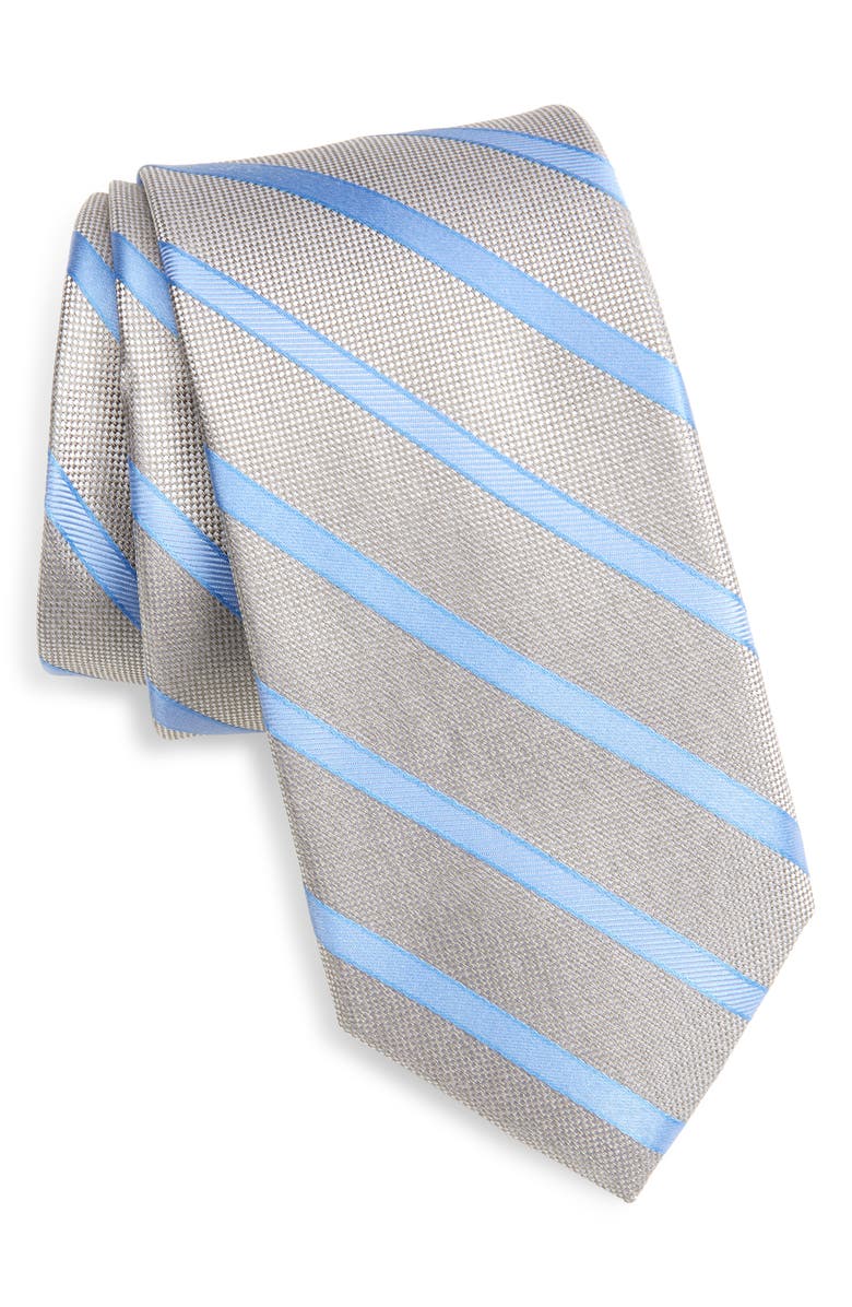 Nordstrom Dillane Stripe Silk Tie, Main, color, Grey