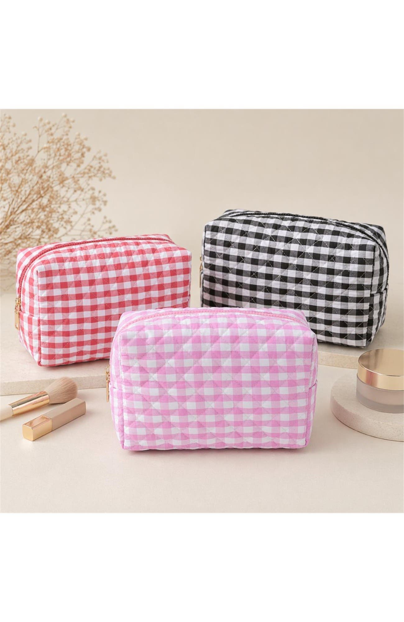 Check Mate Cosmetic & Travel Organizer Pouch, Alternate, color, Soft Pink