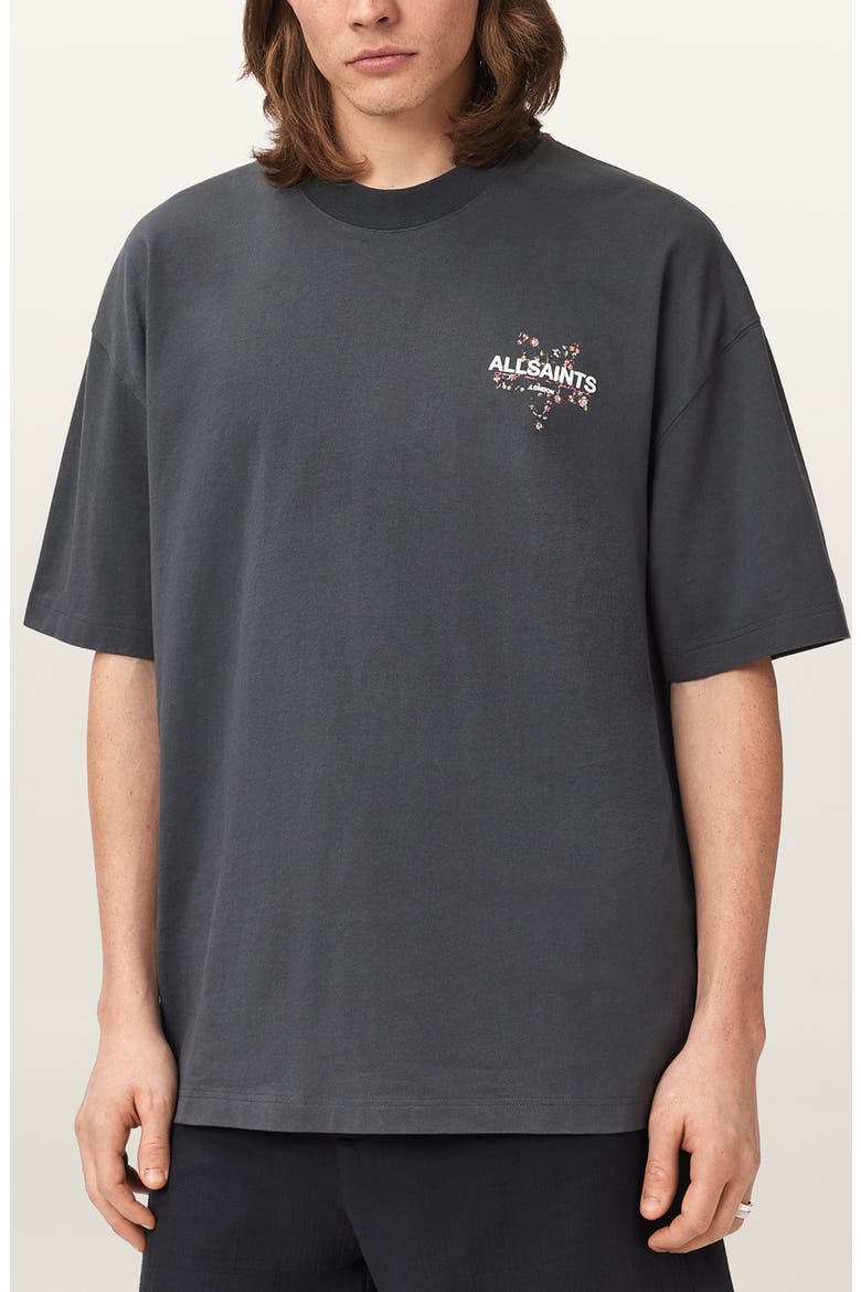 Pentacle Crewneck T-Shirt, Main, color, WASHED BLACK