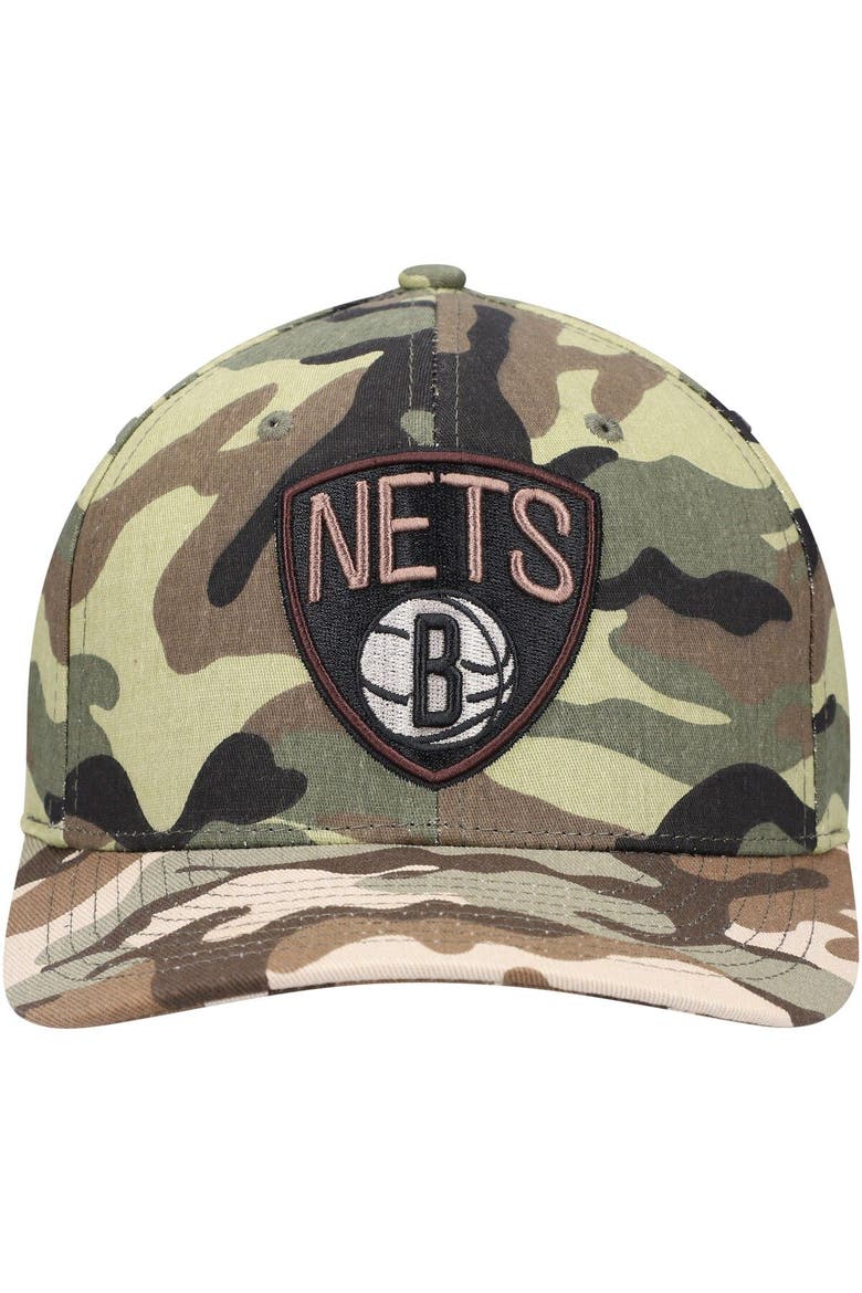 Men's Mitchell & Ness Camo Brooklyn Nets Woodland Desert Snapback Hat, Alternate, color, Camo