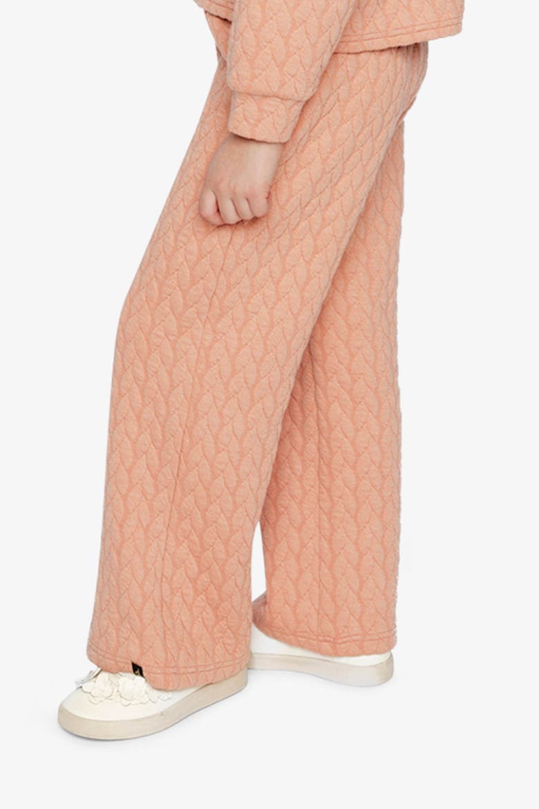 Wide Leg Jacquard Quilted Diamond Elastic Waist Pants, Alternate, color, Pink