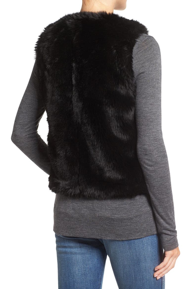 Faux Fur Vest, Alternate, color, TRUE BLACK