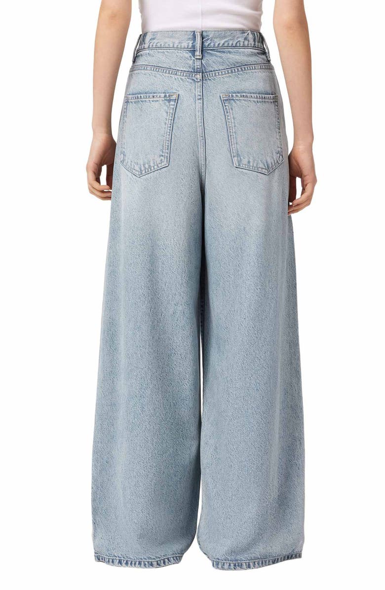 AllSaints Haze Pleat Wide Leg Jeans, Alternate, color, Light Indigo