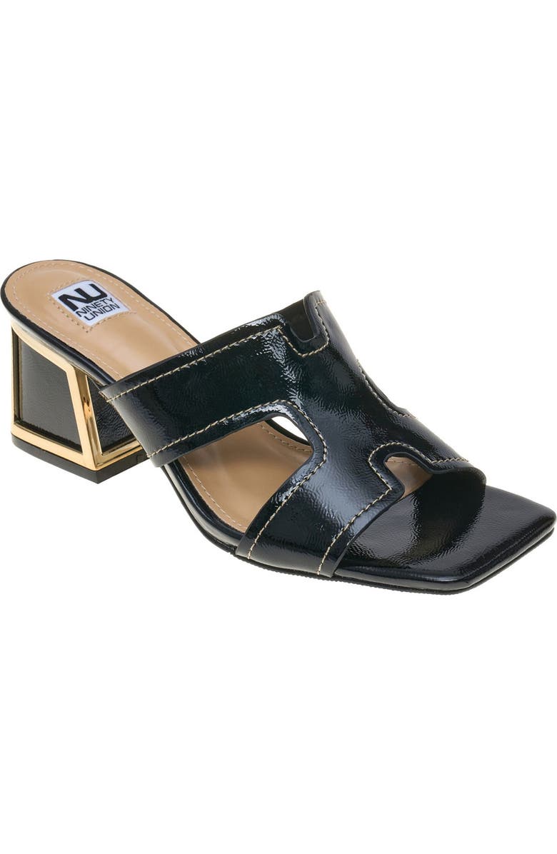 NINETY UNION Bright Block Heel Slide Sandal, Main, color, Black