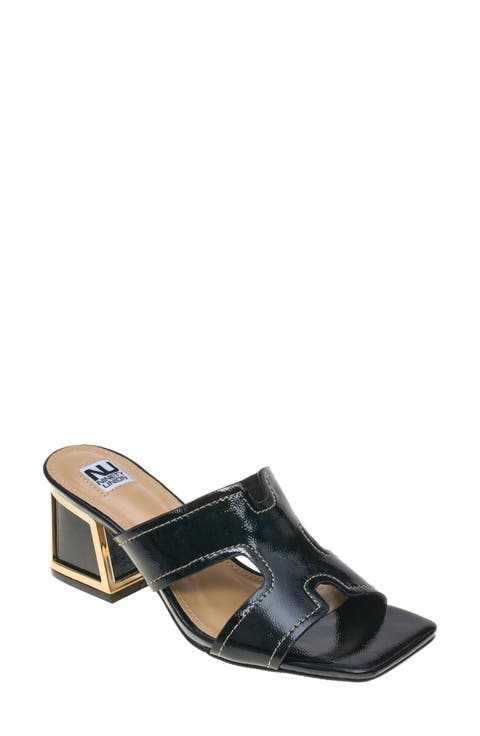 Bright Block Heel Slide Sandal (Women)