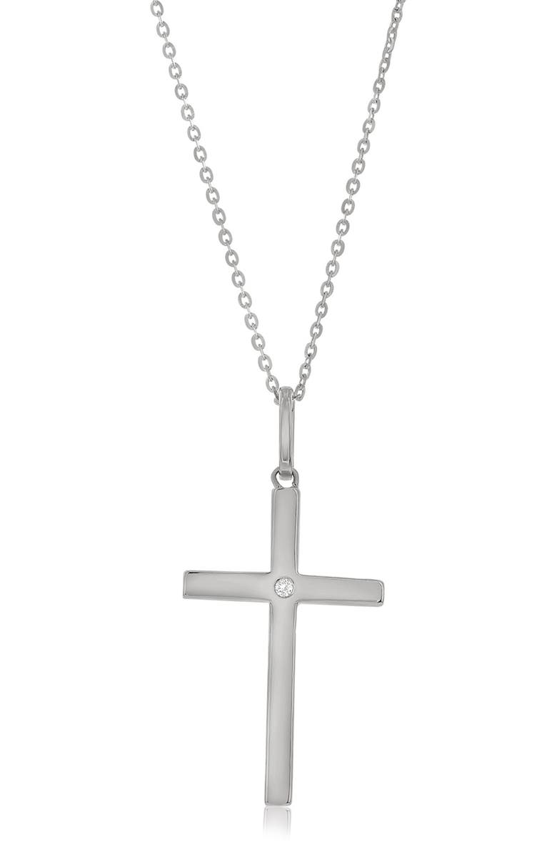 SUZY LEVIAN DIAMONDS 14K Gold Diamond Cross Pendant Necklace, Alternate, color, White Gold