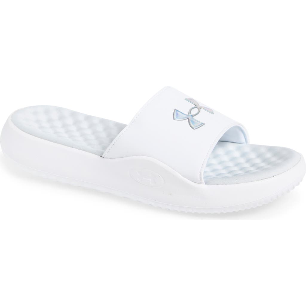 Under Armour Ignite Pro 8 Slide Sandal In White