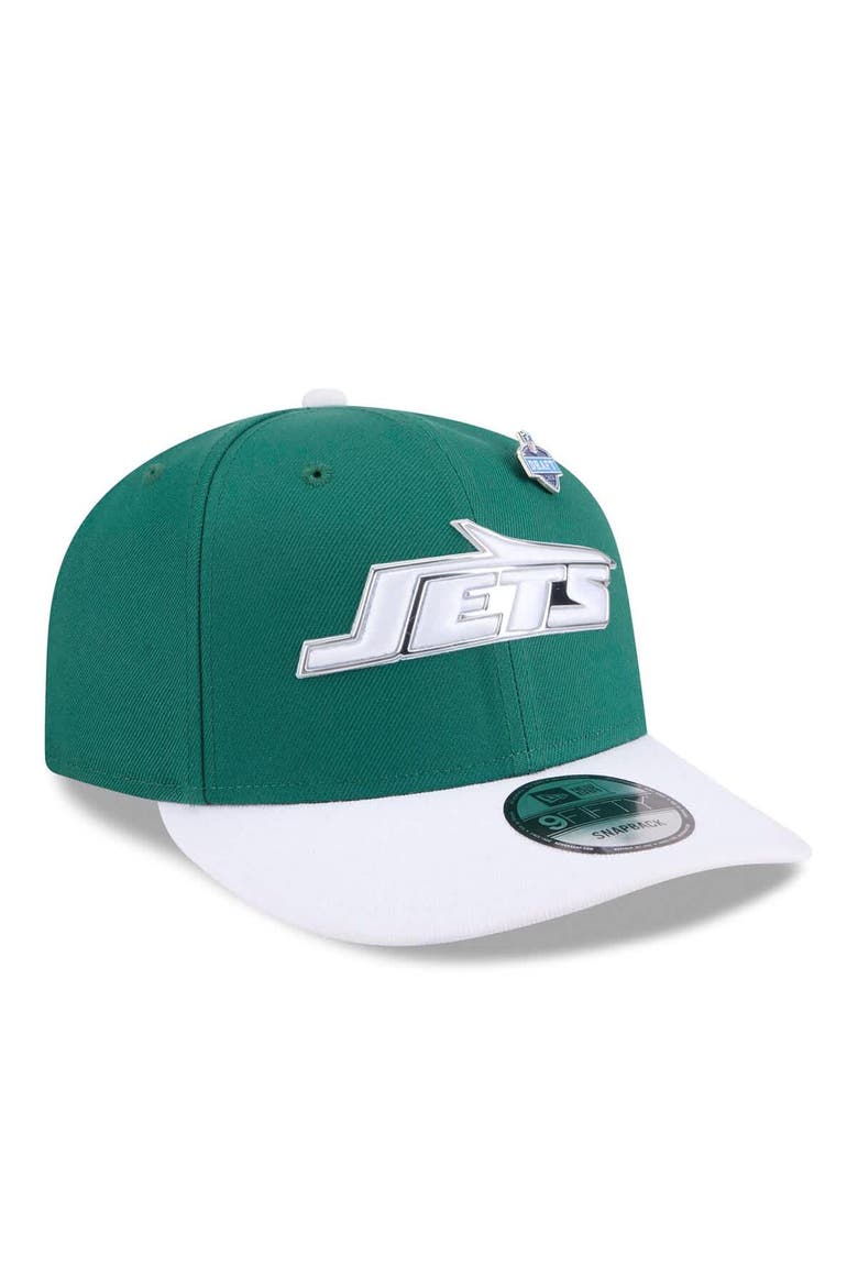 Men's New Era  Green/White New York Jets 2026 NFL Draft On Stage Pre-Curved 9FIFTY Snapback Hat, Alternate, color, Green