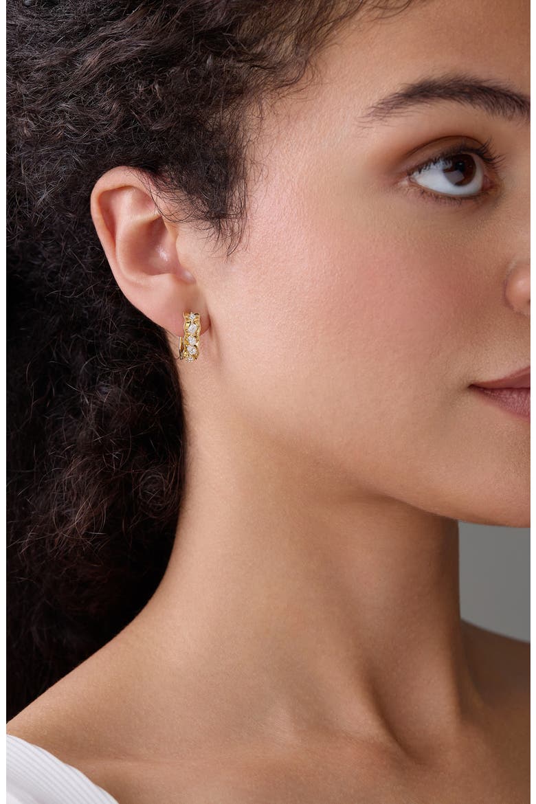 Kiera 18K Gold Diamond Hoop Earrings, Alternate, color, 18K YELLOW GOLD
