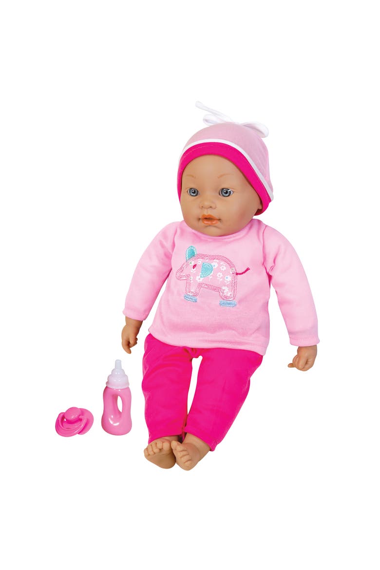16 Inch Interactive Baby Doll Beatrice, Hot Pink & Elephant Outfit, Cap, Main, color, Multicolored
