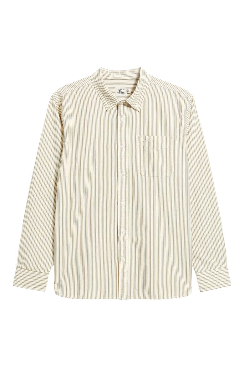 Draftsman Poplin Shirt, Main, color, OATMEAL STRIPE