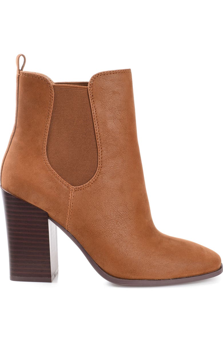 Journee Collection Maxxie Vegan Leather Chelsea Bootie, Alternate, color, Brown