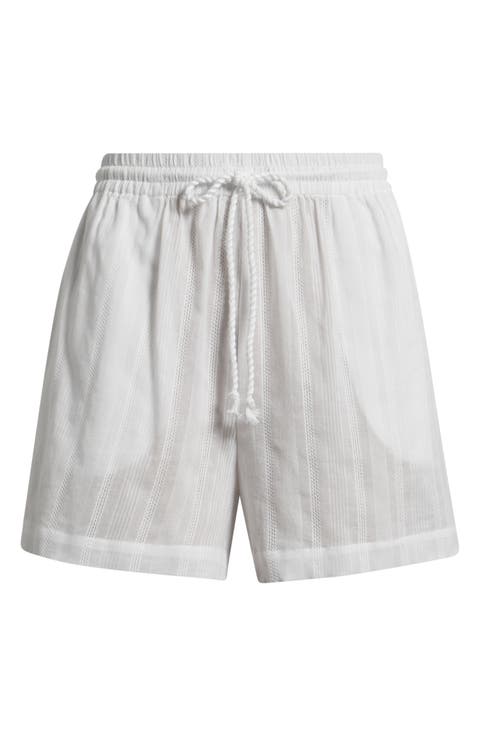 Textured Cotton Cover-Up Shorts