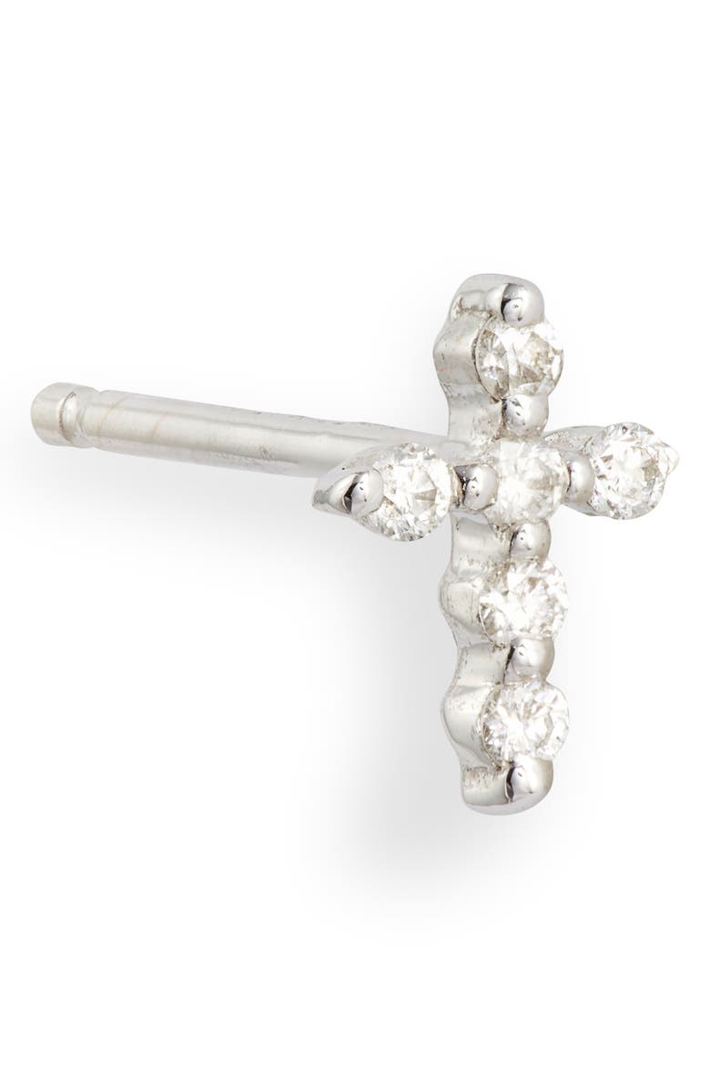 Bony Levy Diamond Cross Stud Earrings, Alternate, color,