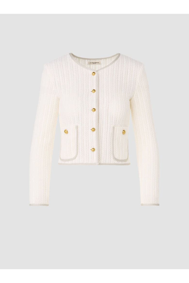 Lace Knit Cardigan, Alternate, color, Off-white