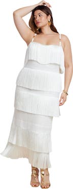 ELOQUII Patbo X Eloquii Fringe Maxi Dress