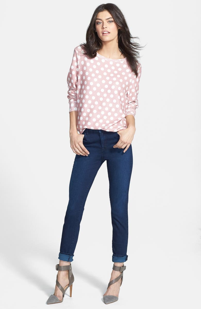 Wildfox Mauve Dots Pullover, Alternate, color,