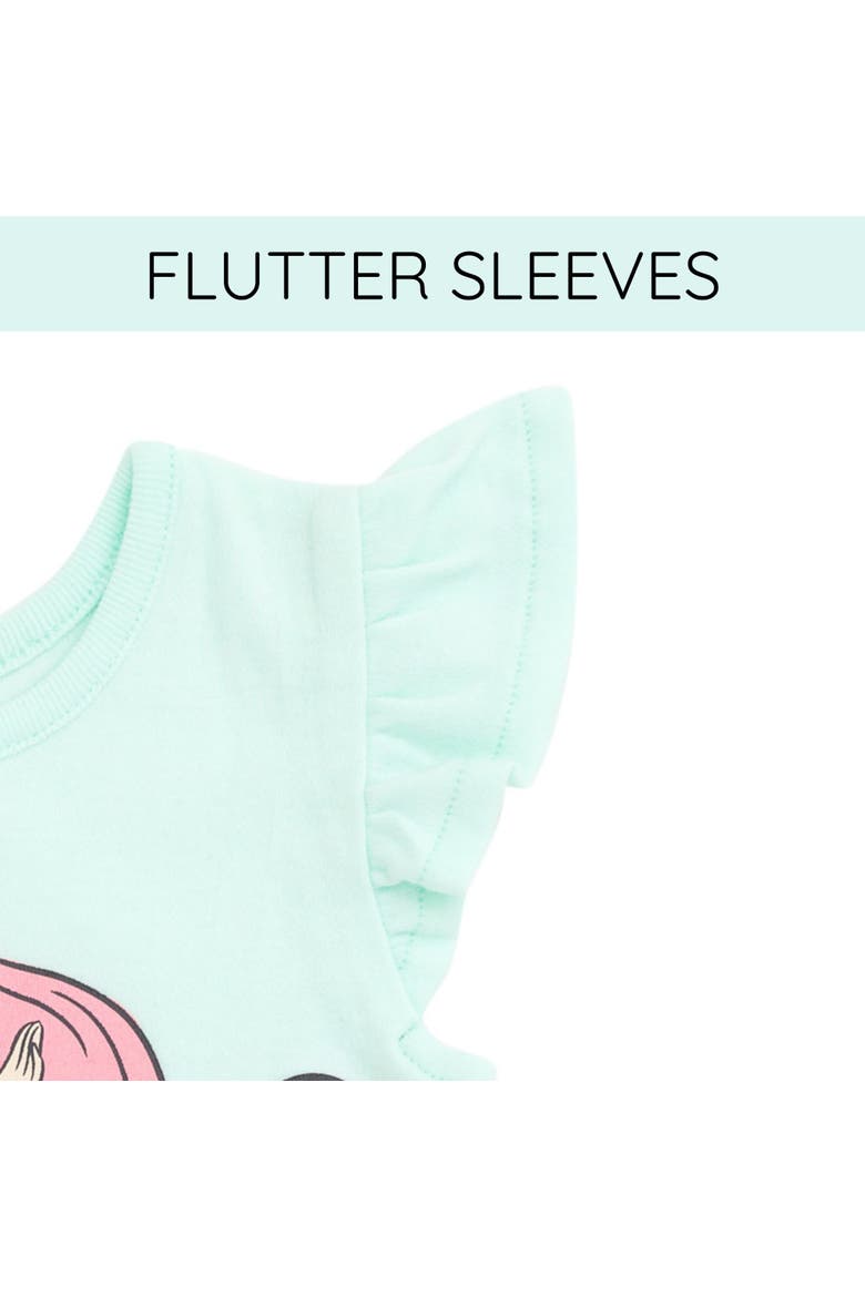 The Little Mermaid Princess Ariel 2-Pack One Piece Bubble Rompers, Alternate, color, Mint Pink Ariel