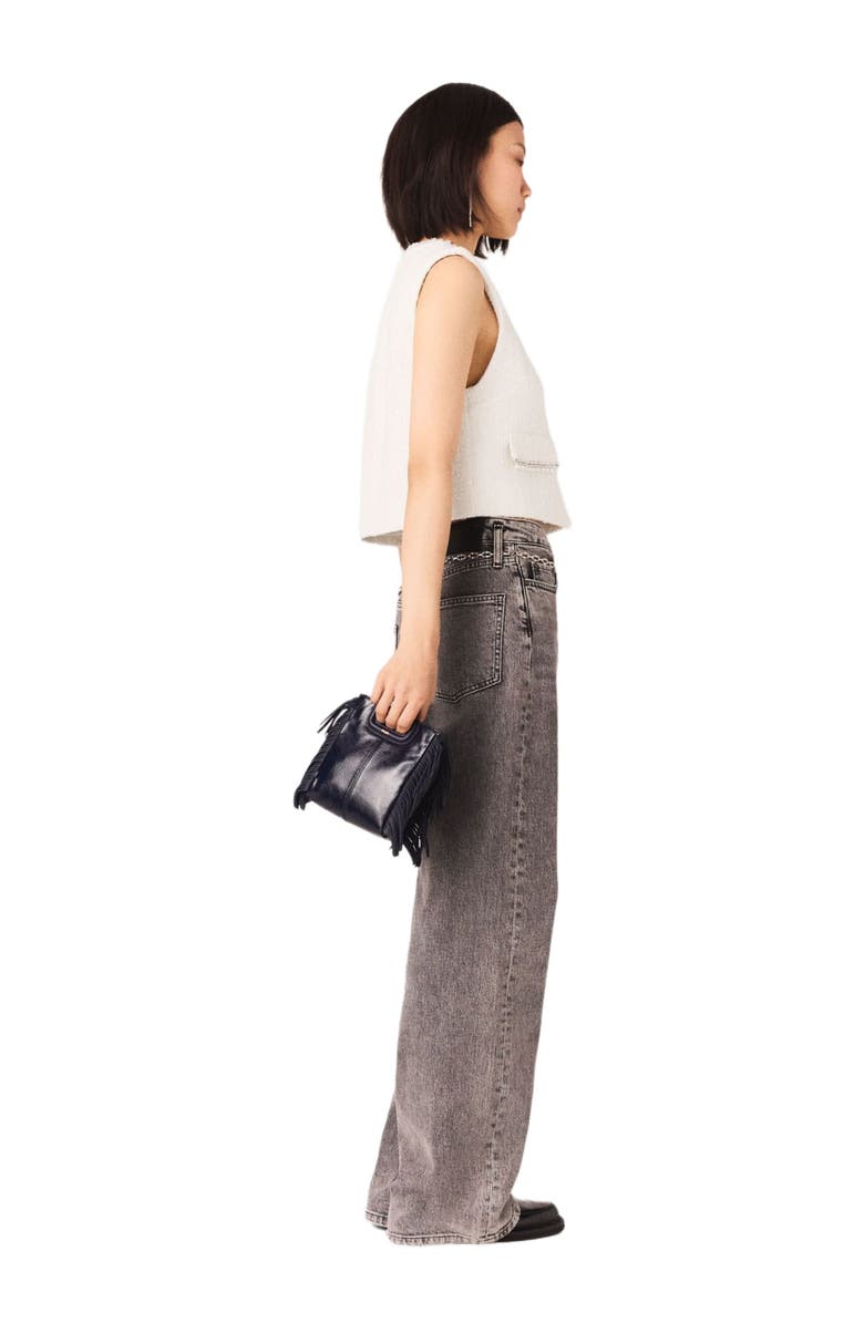 maje Beaded tweed jacket, Alternate, color, Ecru