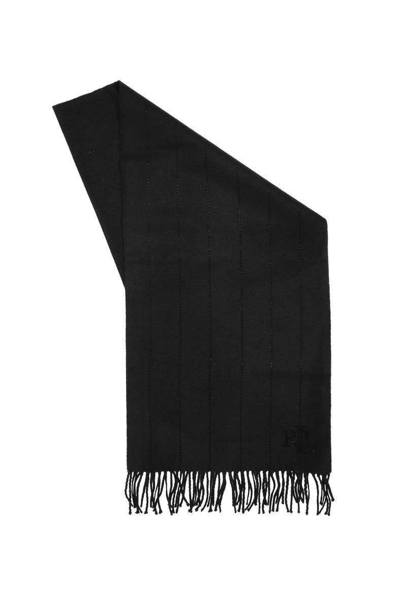 Shine Pinstripe Scarf, Alternate, color, Black