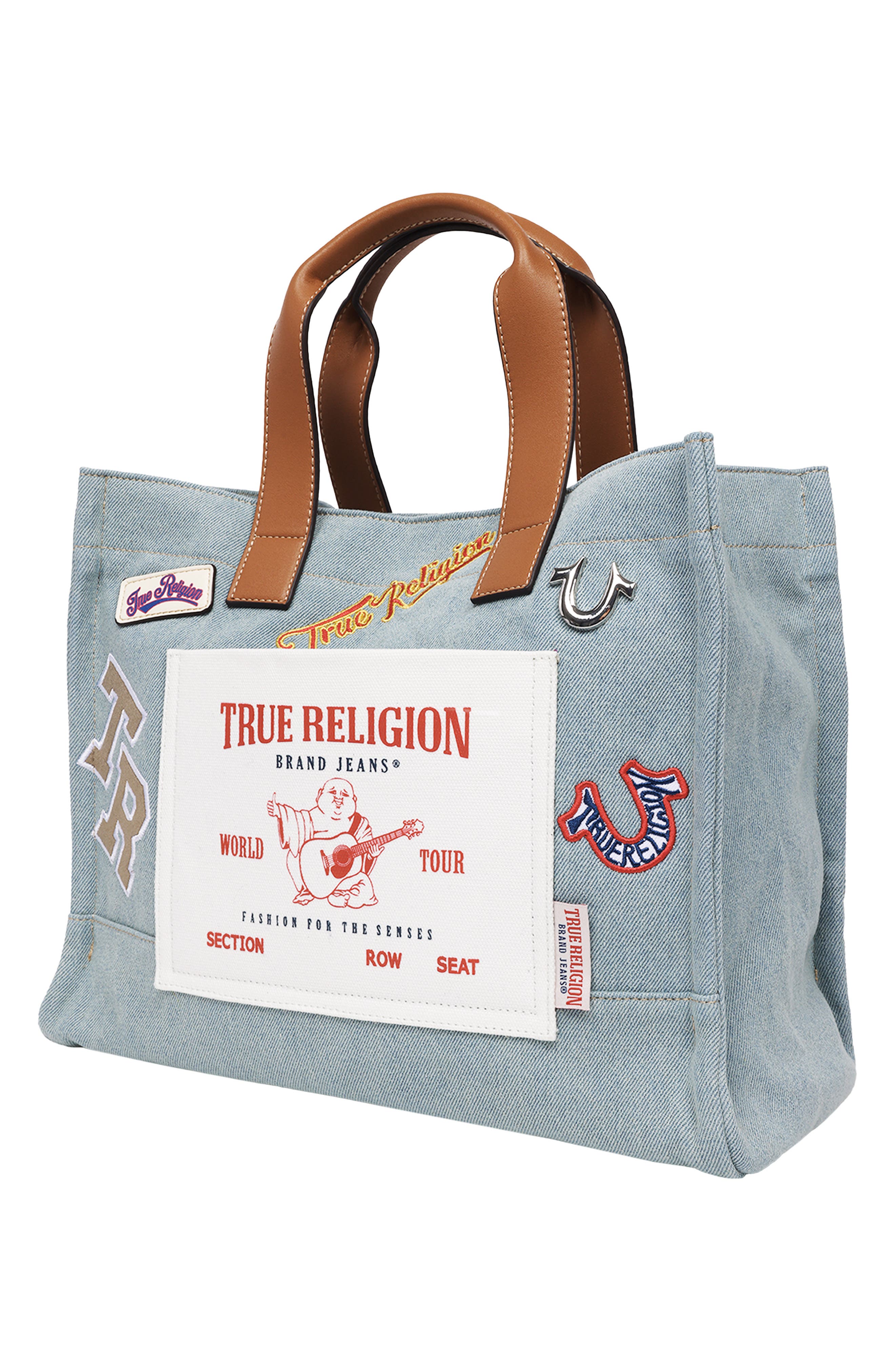 True Religion Andy Medium Patch Tote, Alternate, color, 