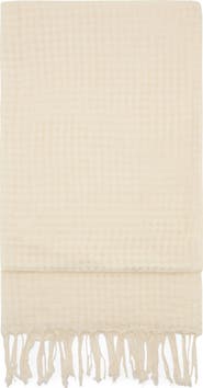 MANGO Fringe Trim Cotton Gauze Scarf