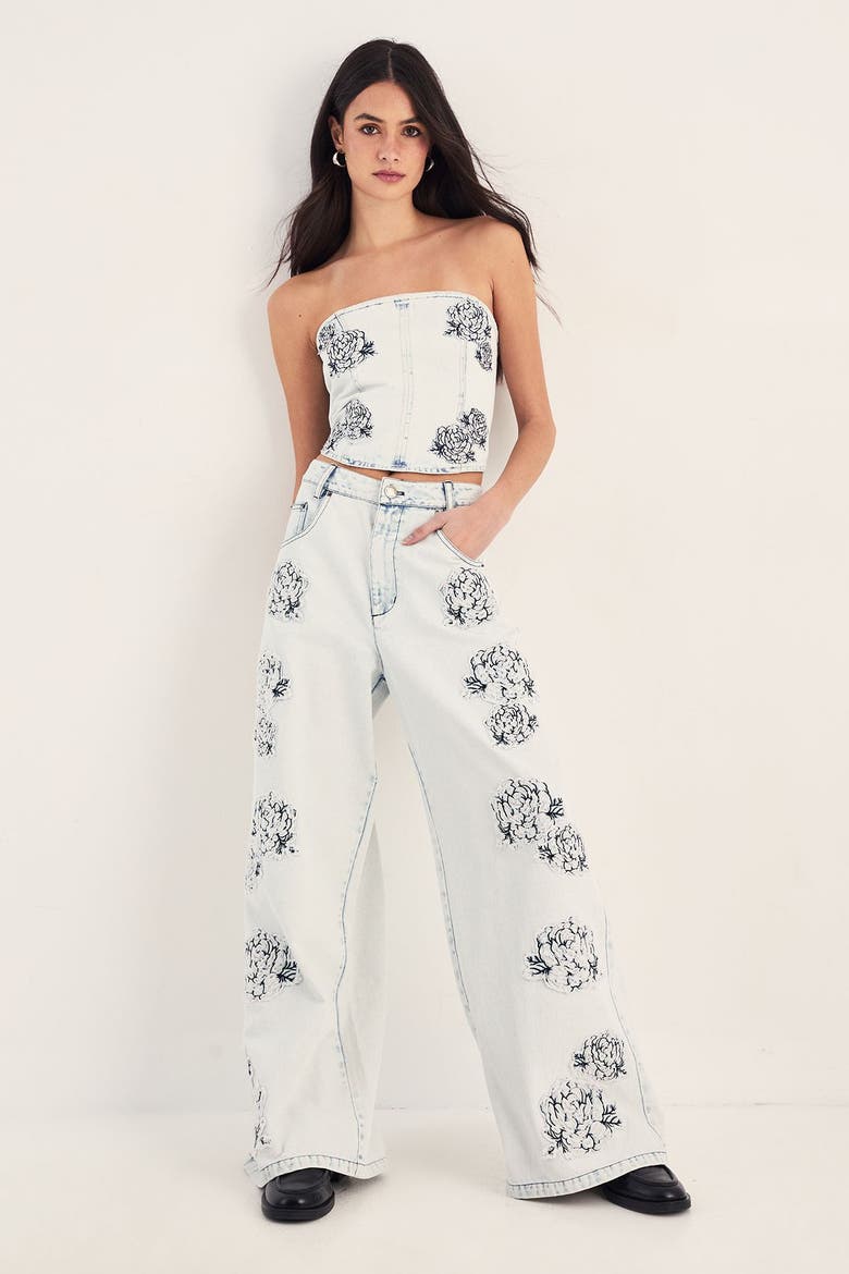 Acid Wash Baggy Denim Jean, Alternate, color, Bleach Wash