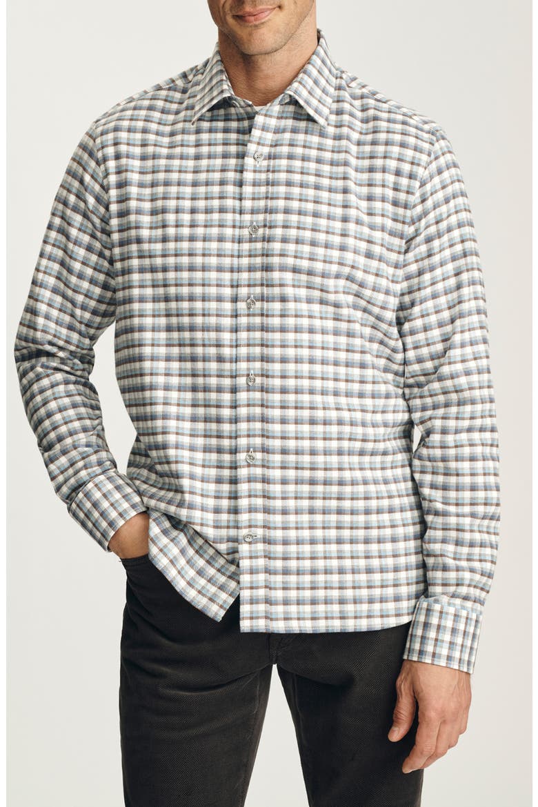 Check Long Sleeve Button Front Shirt, Main, color, BLUE