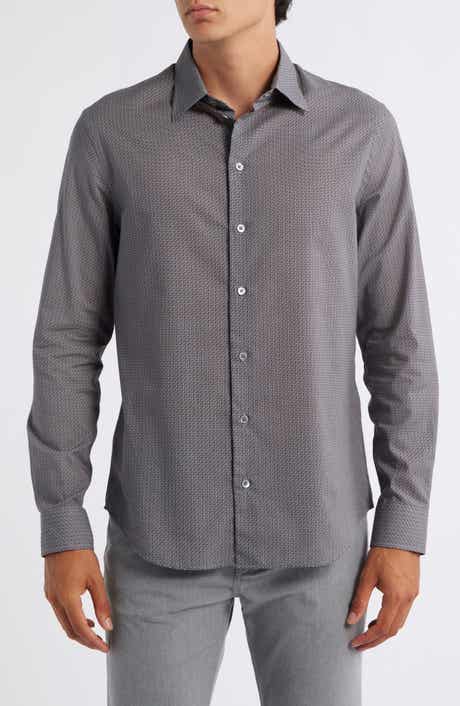 Emporio Armani Diagonal Print Button-Up Shirt