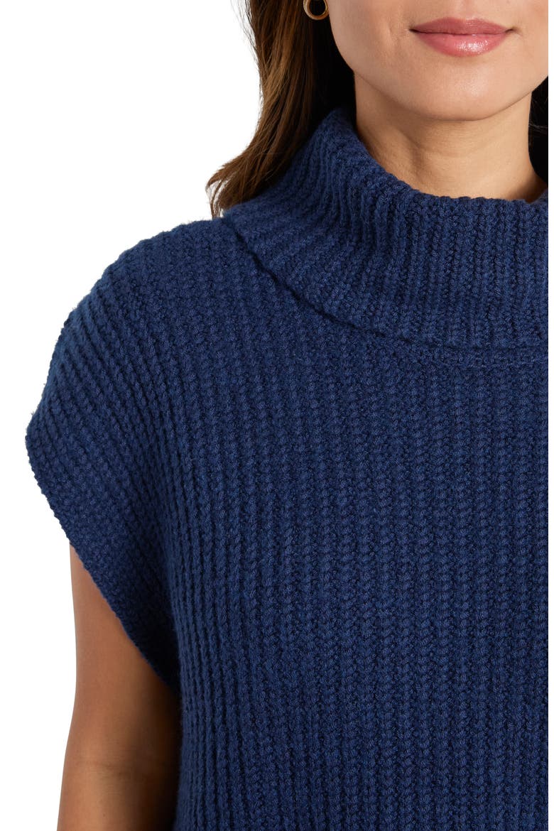 Rosalie Turtleneck Short Sleeve Sweater, Alternate, color, NAVY