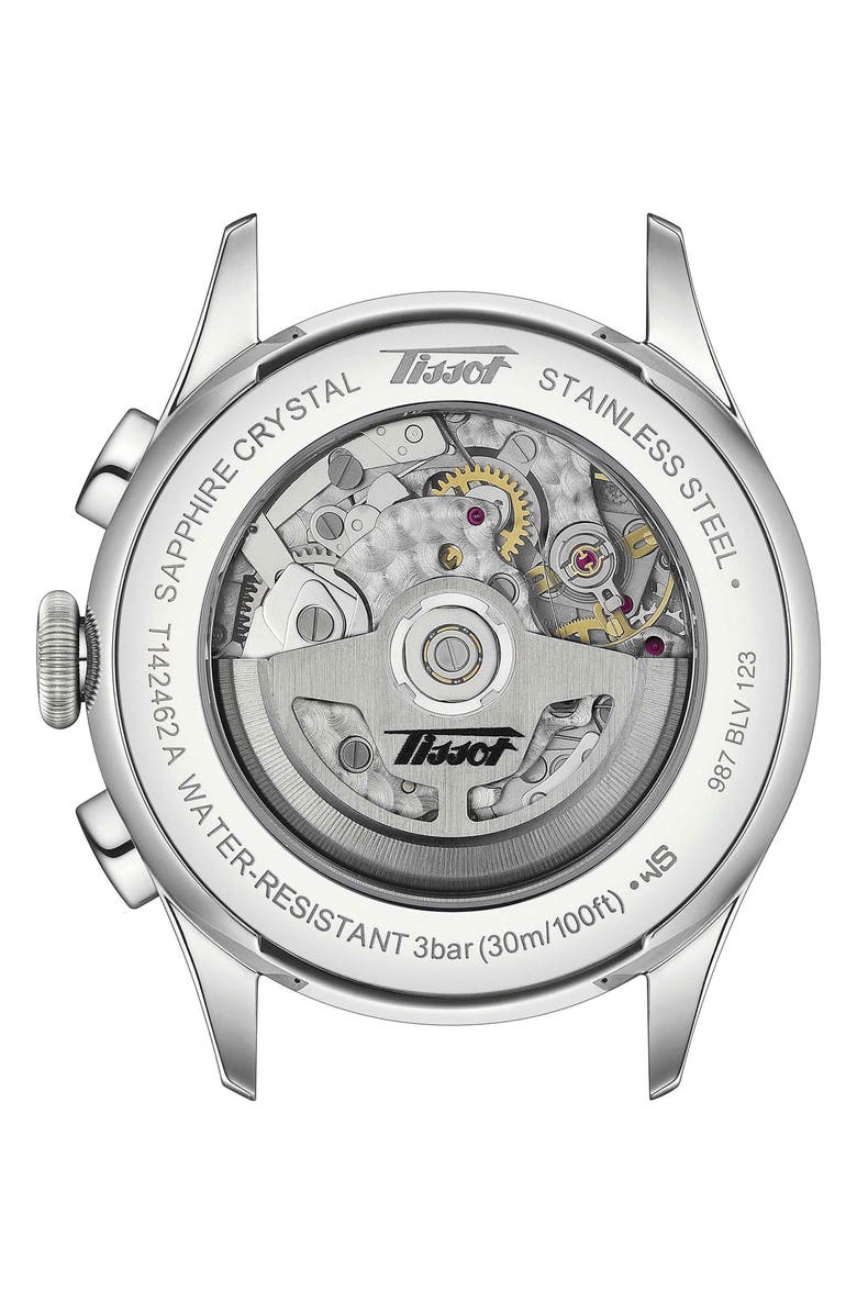 Tissot Telemeter 1938 Chronograph Leather Strap Watch, 42mm, Alternate, color, Brown