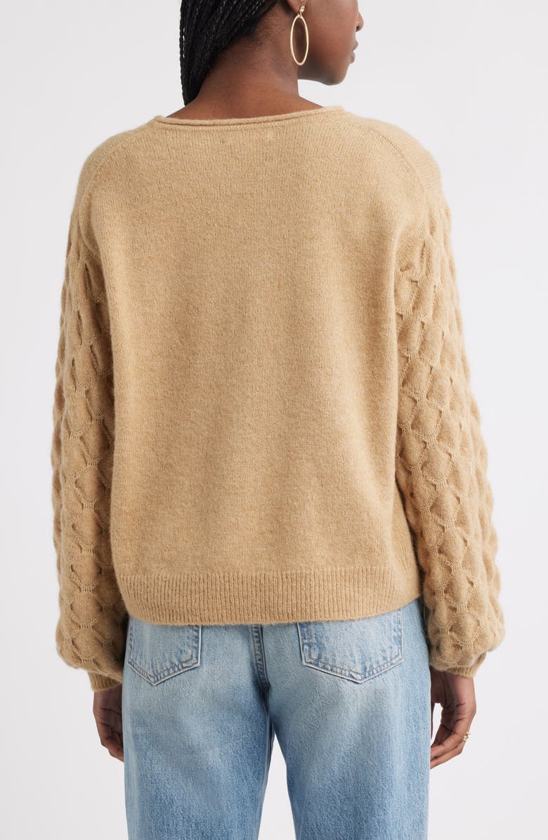 Treasure & Bond Honeycomb Sleeve Sweater, Alternate, color, 