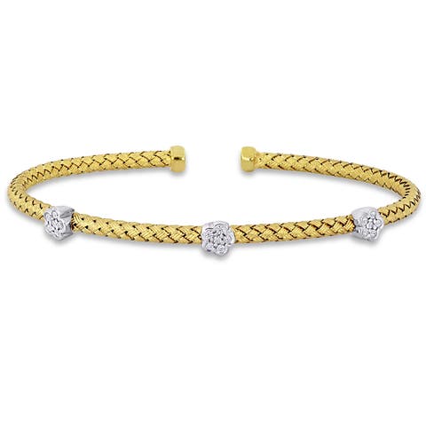 1/2 CTW Cubic Zirconia Station Bangle Bracelet