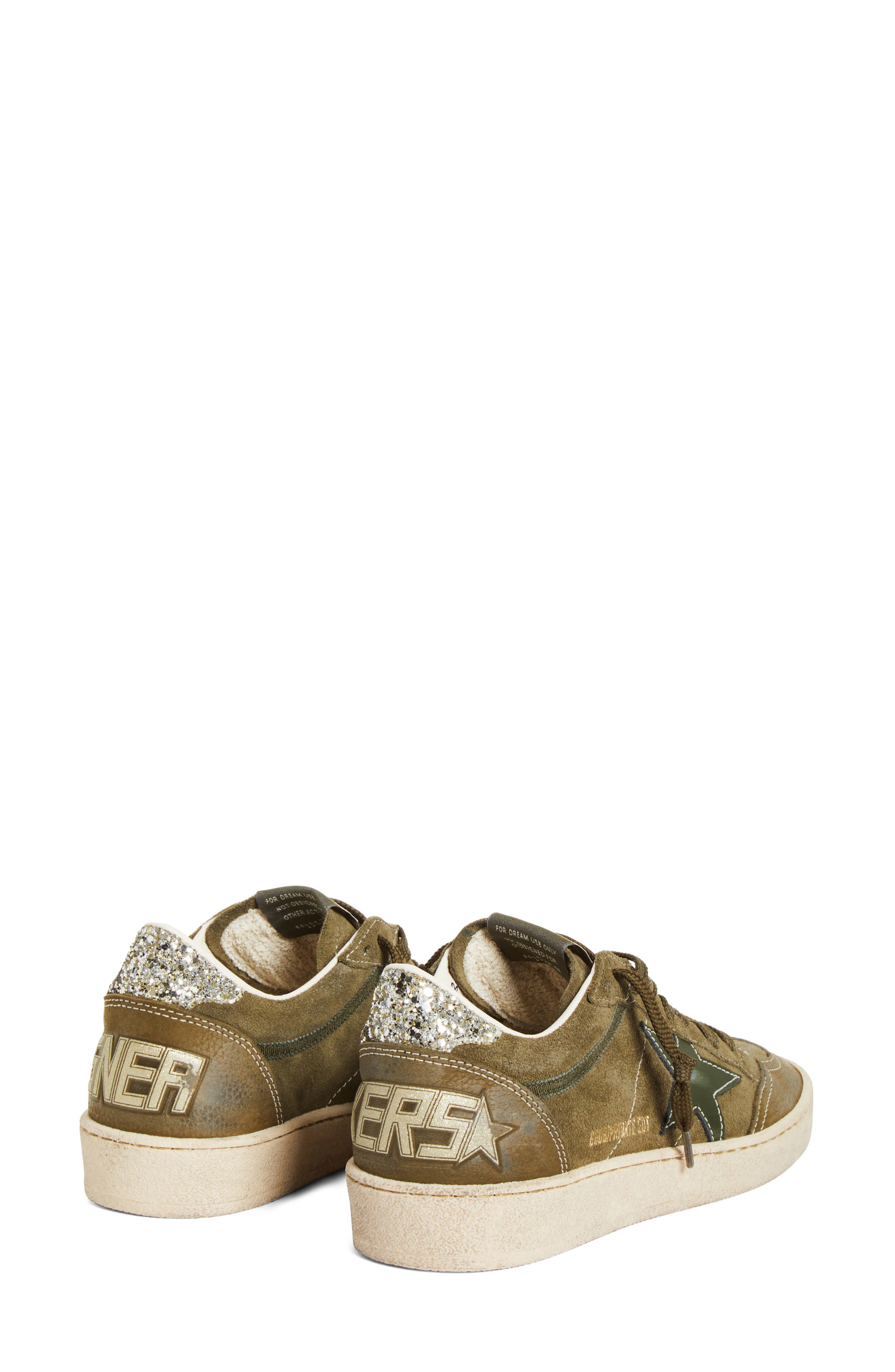 Golden Goose Ball Star Low Top Sneaker, Alternate, color, Olive Green/ Gold