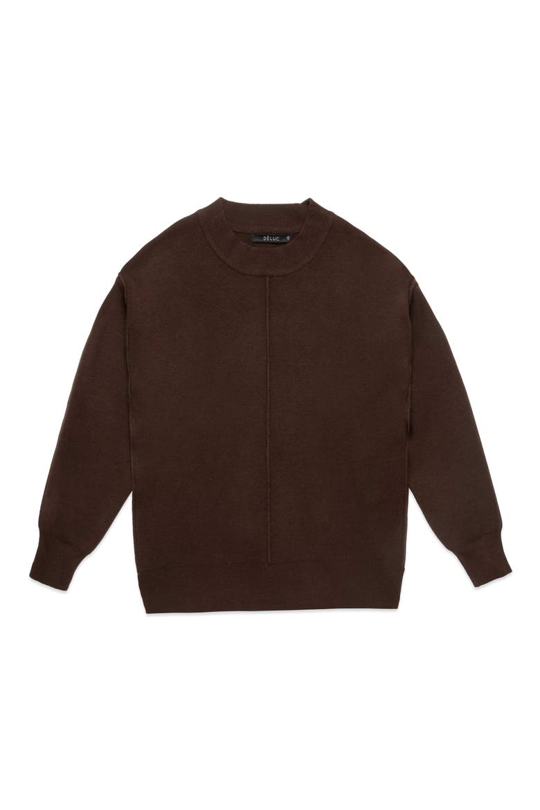 Dan Seamed Crewneck Sweater, Main, color, CACAO