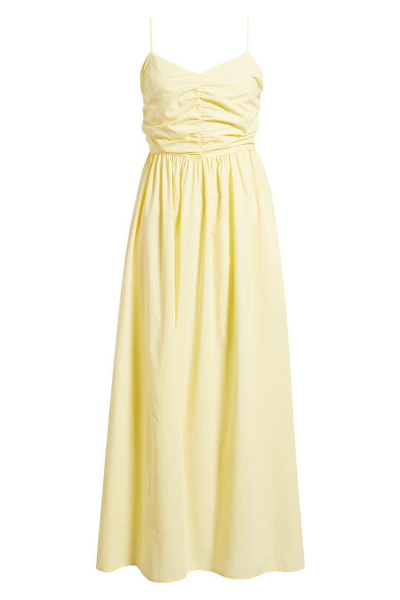 Maubois Shirred Cotton Poplin Midi Dress, Alternate, color, YELLOW