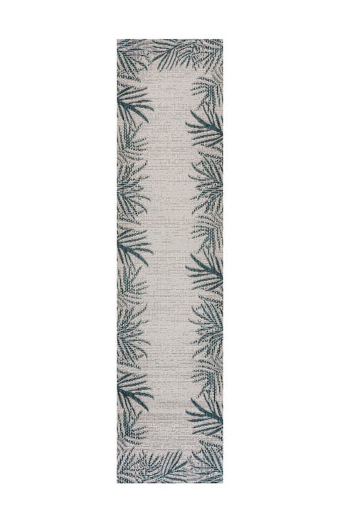Isla Coastal Cottage Palm Frond Border Indoor/Outdoor Rug