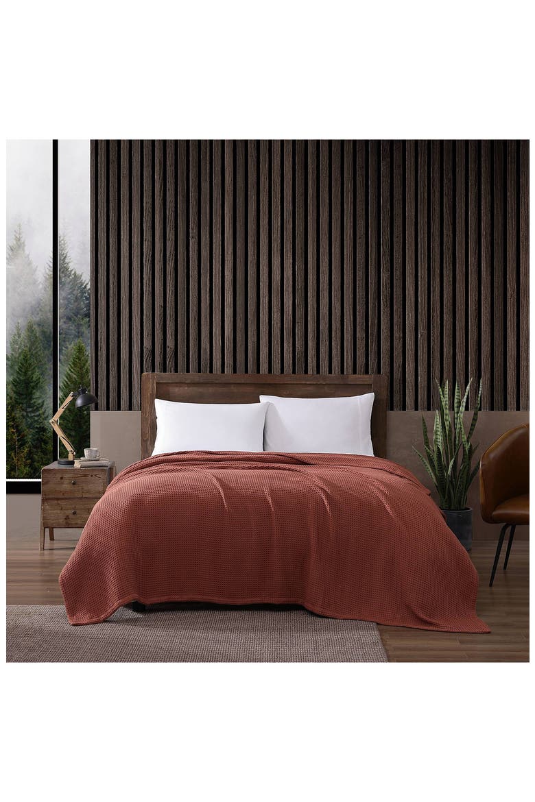 Premium Cotton Waffle Throw Blanket, Alternate, color, BURNT ORANGE