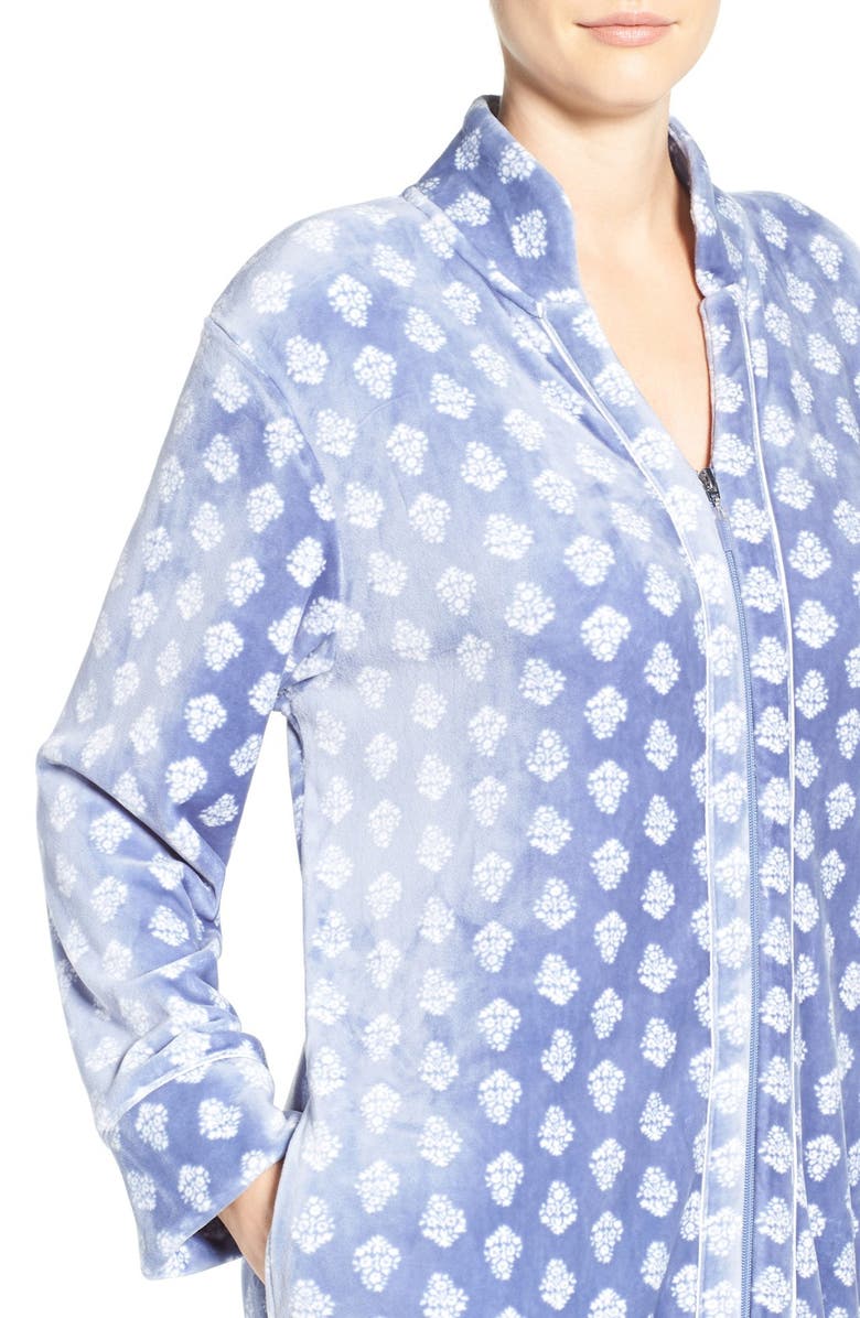 Carole Hochman Front Zip Velour Robe, Alternate, color, 