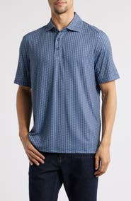 Johnston & Murphy XC4® + Cool Degree™ Mini Martini Print Performance Golf Polo