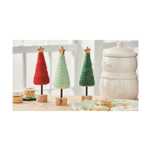 Tag Red Cotton Candy Tree Mini Christmas Tabletop Decoration In Red