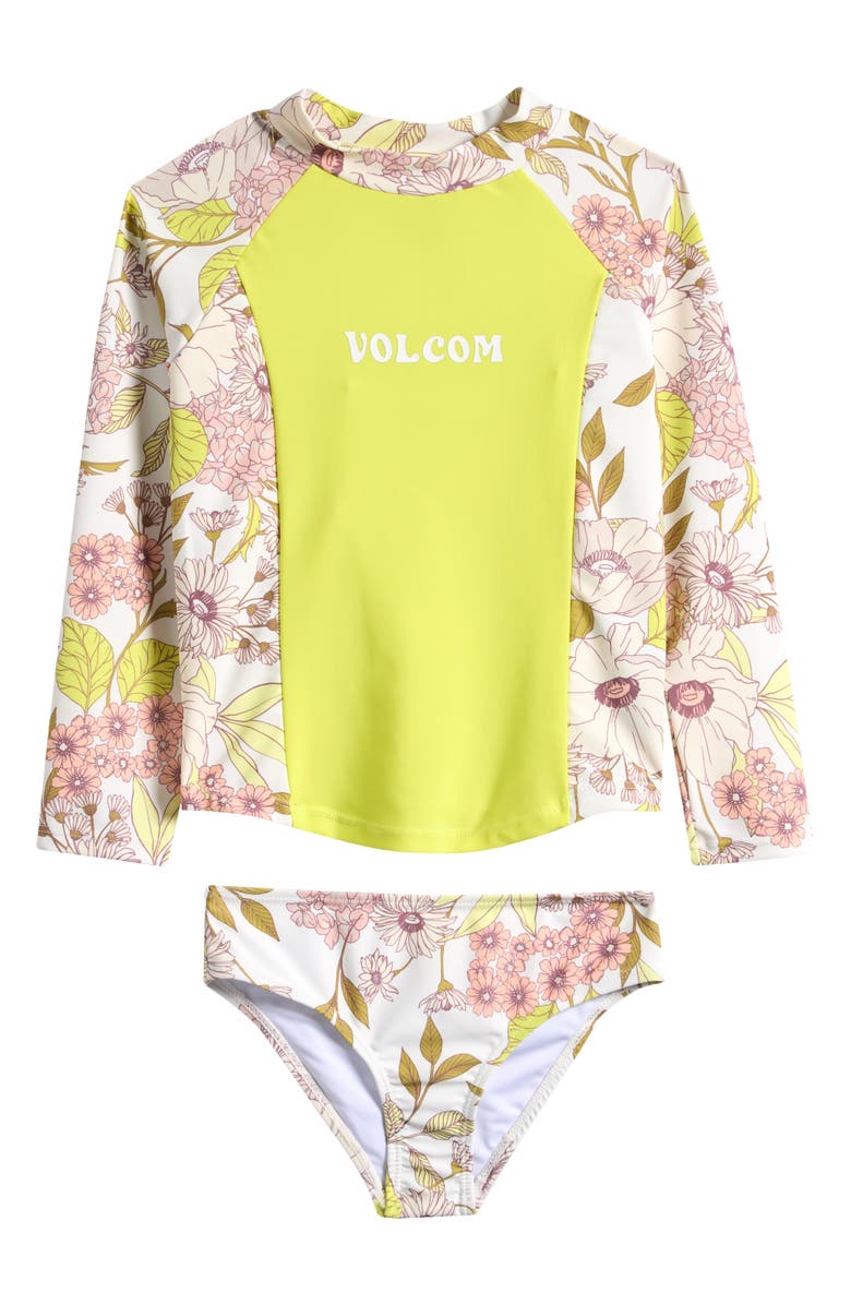 Volcom Three-Piece Swimsuit, Alternate, color, Lime