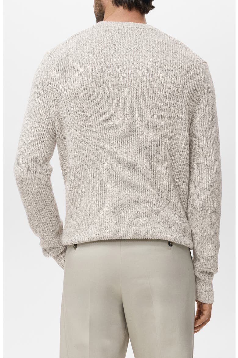 Marled Cotton Crewneck Sweater, Alternate, color, OFF WHITE