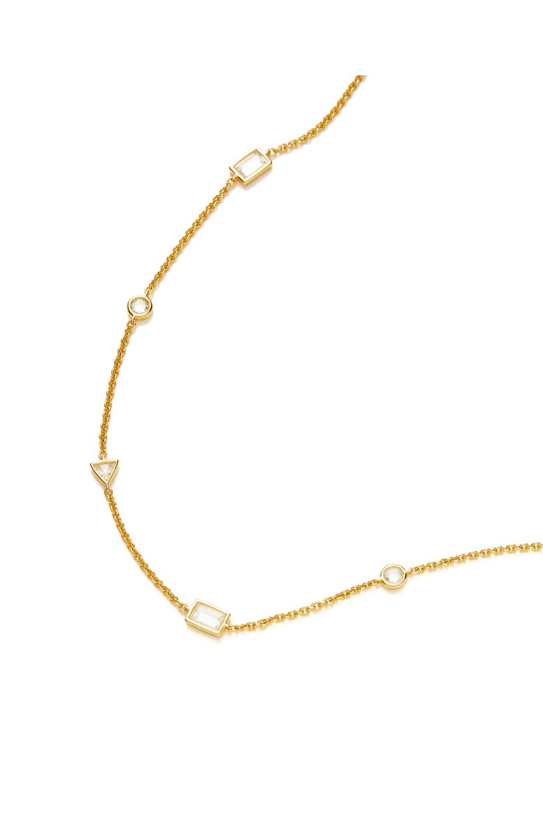 Missoma Cubic Zirconia Station Chain Necklace, Alternate, color, Gold